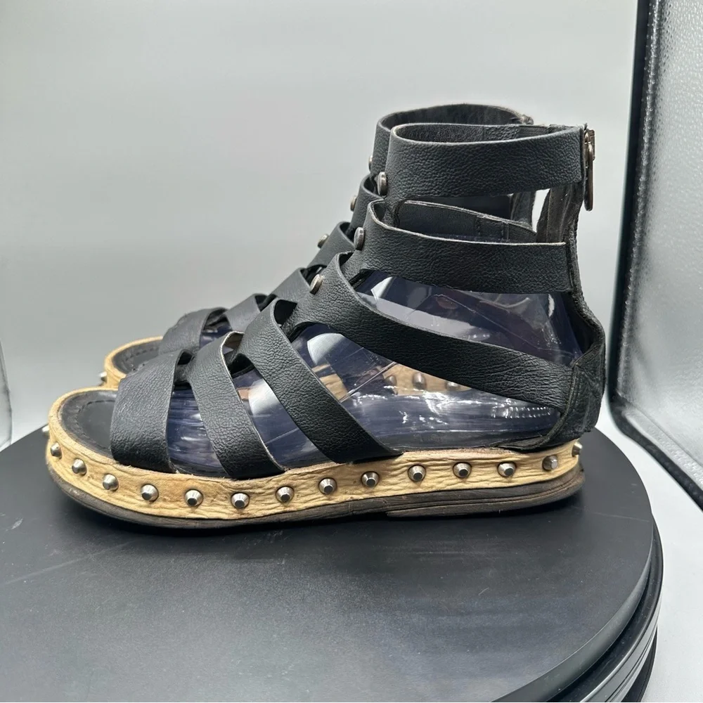 A.S. 98 Leather Studded Gladiator Sandals Women EU 39 Black - Picture 4 of 13